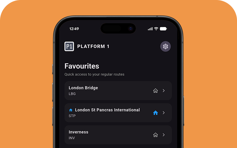 Close-up of the journey planner feature